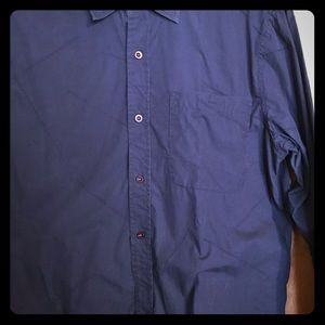 Men’s US Med Dk Blue Vintage Red LS Shirt